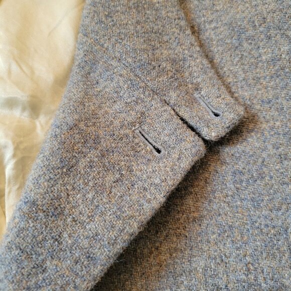 Harris Tweed Tailored Jacket Bookster Wool Gray England Classic Blazer Sport Coa - Picture 10 of 13